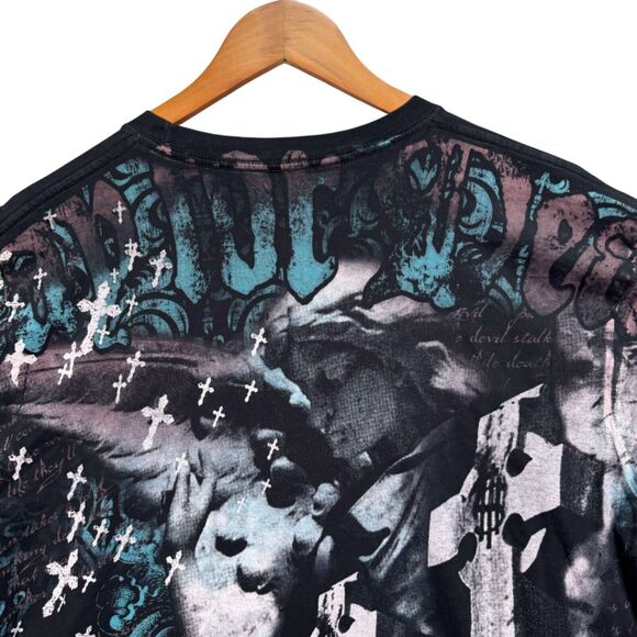 Cyber Affliction Style Most Official Seven Angel Graphic Art Black T Shirt 2XL - Picture 6 of 8